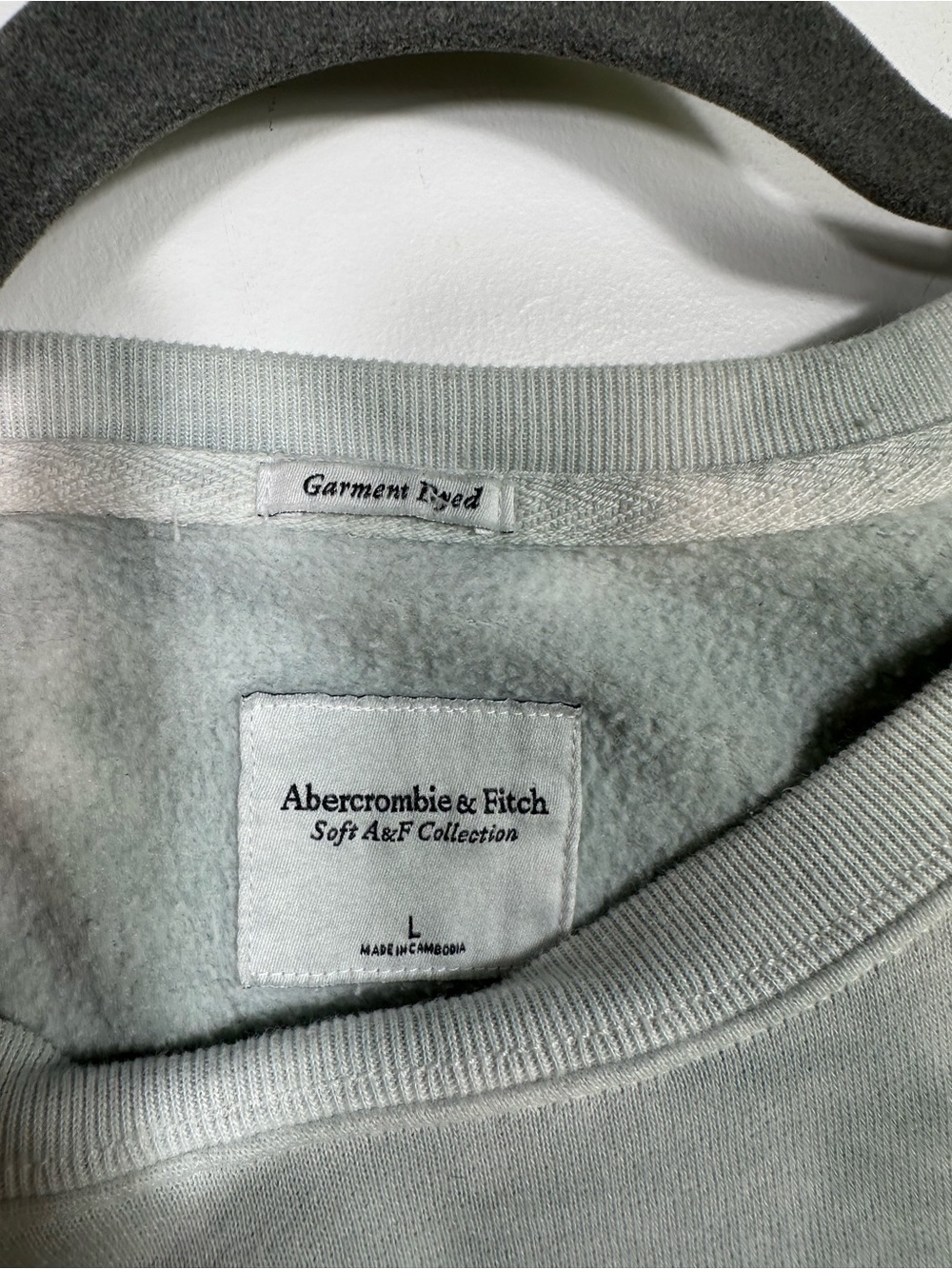 Abercrombie‎ & Fitch Tie Dye Crewneck Sweatshirt Green White Soft A&F Large - Picture 6 of 8